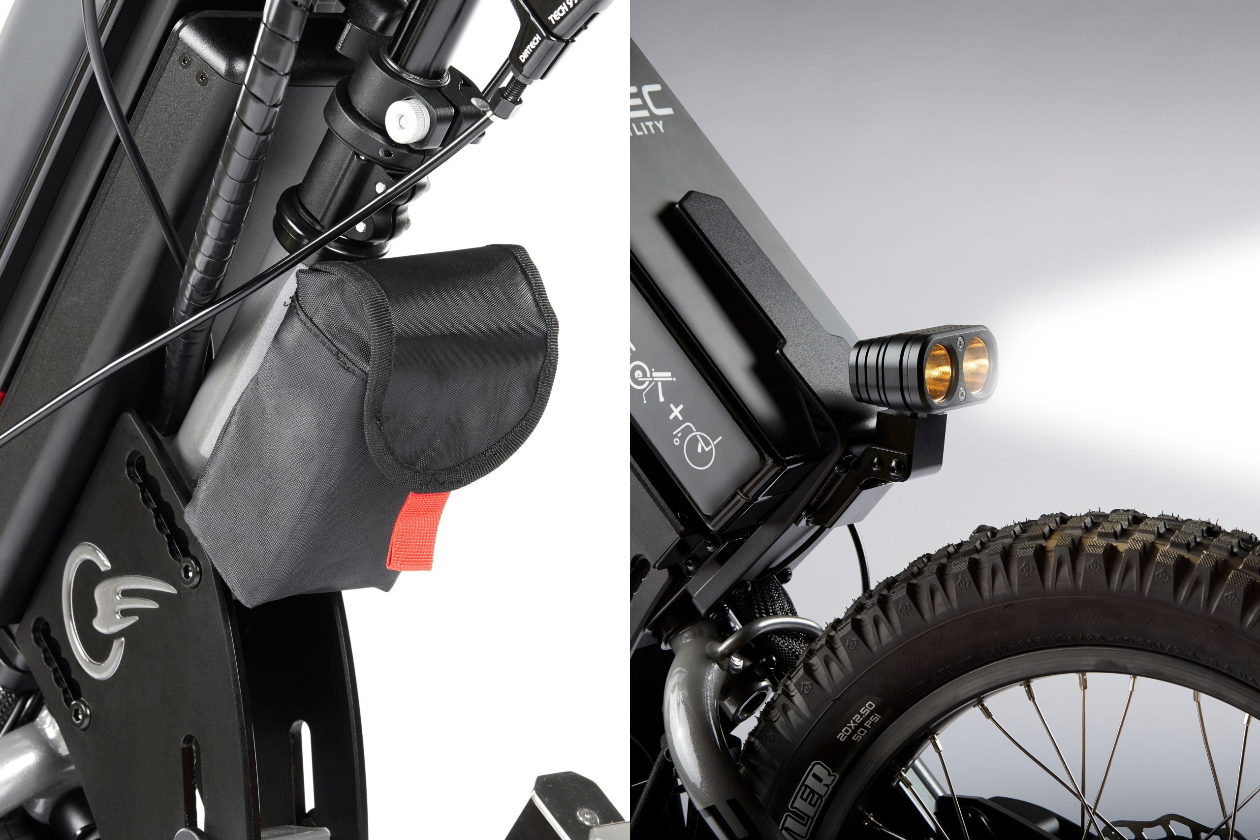 Bolsa portaobjetos y luces del handbike Batec Scrambler 2 Bolsa portaobjetos y luces del handbike Batec Scrambler 2